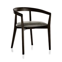 Cullen Dark Stain Stone Round Back Dining Chair