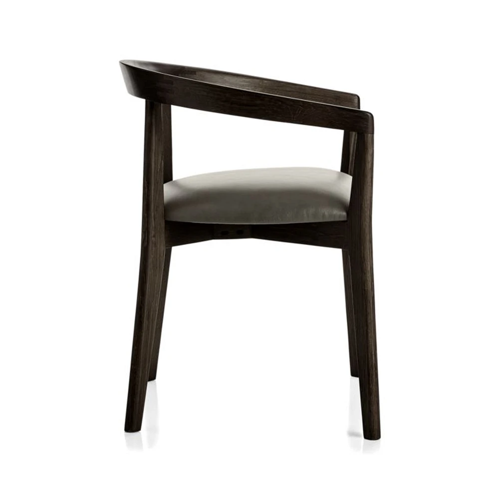 Cullen Dark Stain Stone Round Back Dining Chair