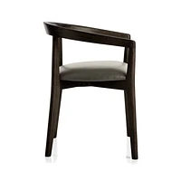 Cullen Dark Stain Stone Round Back Dining Chair