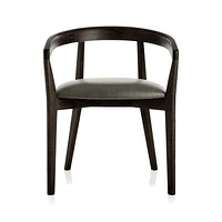 Cullen Dark Stain Stone Round Back Dining Chair