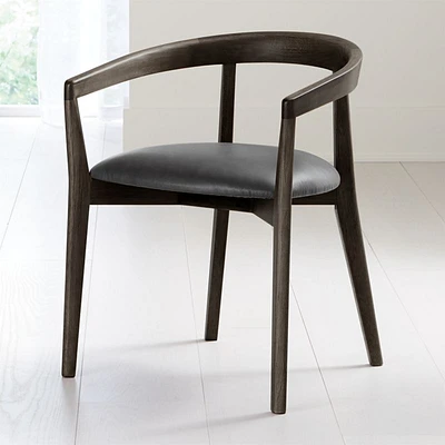 Cullen Dark Stain Viola Round Back Dining Chair