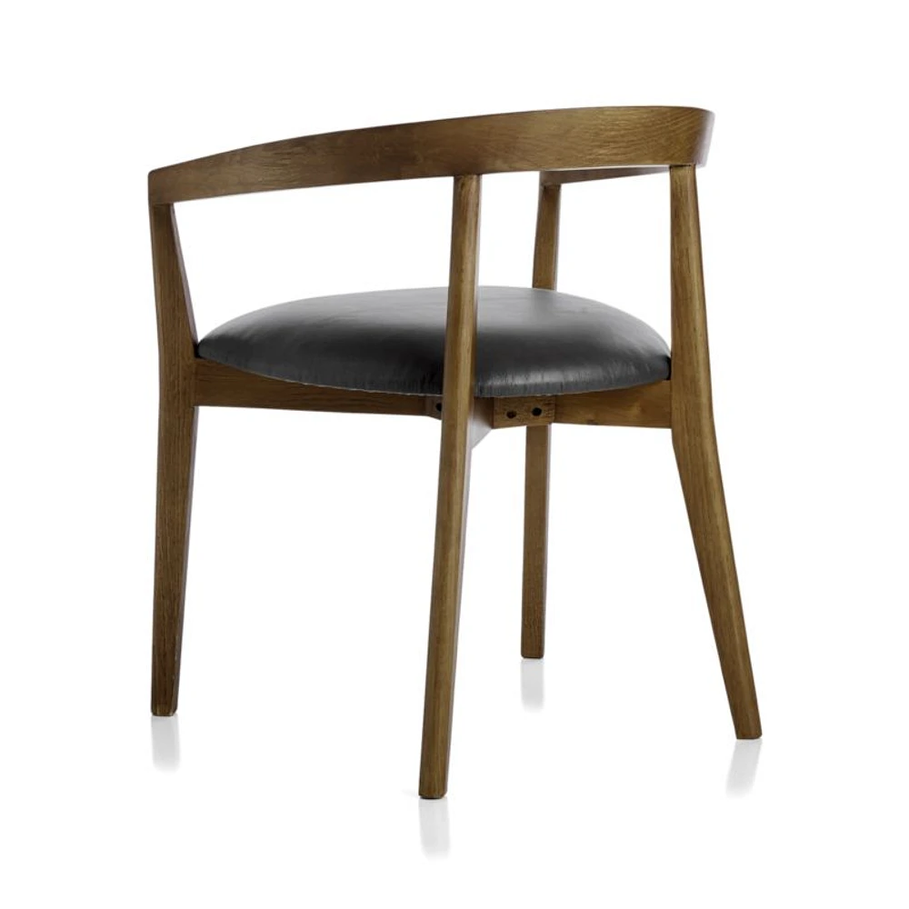 Cullen Shiitake Viola Black Round Back Dining Chair