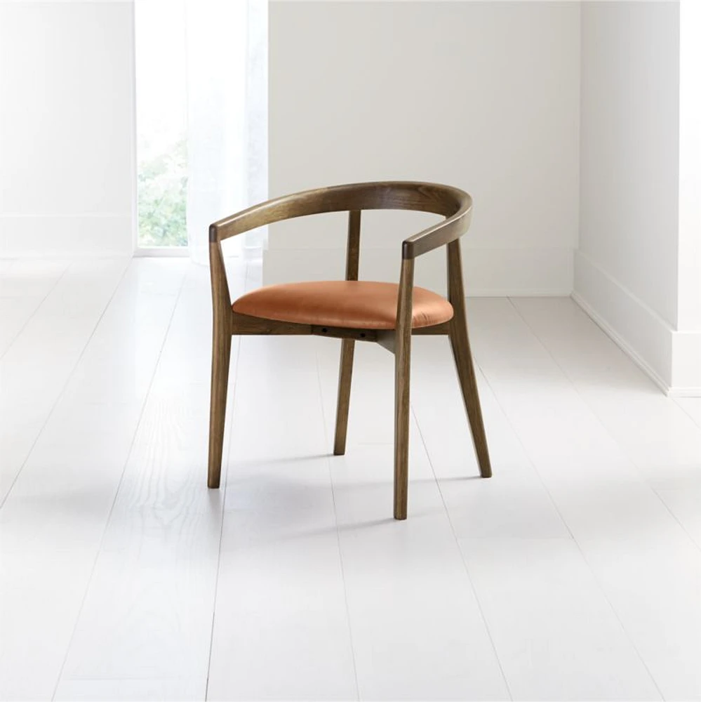 Cullen Shiitake Whiskey Round Back Dining Chair