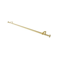 Gold .75" Curtain Rod and Round End Cap Finials Set 28"-48"