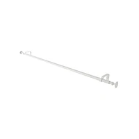 White .75" Curtain Rod and Round End Cap Finials Set 28"-48"