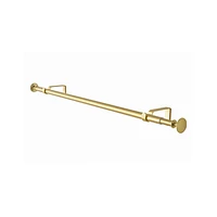 Gold .75" Curtain Rod and Round End Cap Finials Set 28"-48"