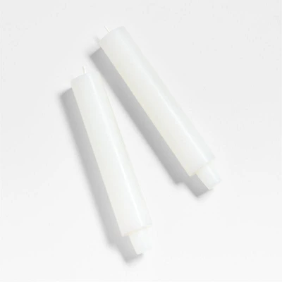 Cylinder White Taper Candles 8.5", Set of 2