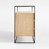 Dahlia 9-Drawer Hand-Forged Steel and Oak Wood Dresser with Shelf