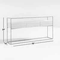 Dahlia 68" Rectangular Natural Oak Wood and Hand-Forged Steel Storage Console Table