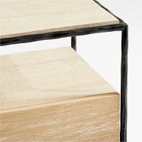 Dahlia 68" Rectangular Natural Oak Wood and Hand-Forged Steel Storage Console Table