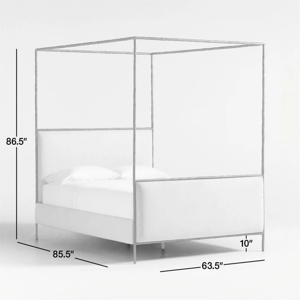 Dahlia Hand-Forged Steel Framed Upholstered Canopy Queen Bed