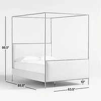 Dahlia Hand-Forged Steel Framed Upholstered Canopy Queen Bed