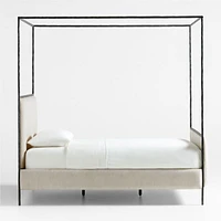 Dahlia Hand-Forged Steel Framed Upholstered Canopy Queen Bed