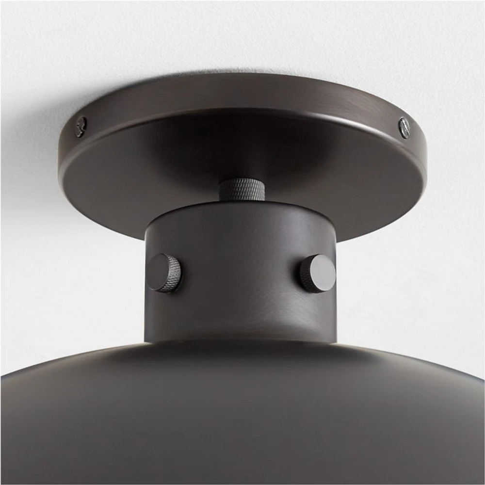 Dakota Black Flush Mount Light with Large Black Dome