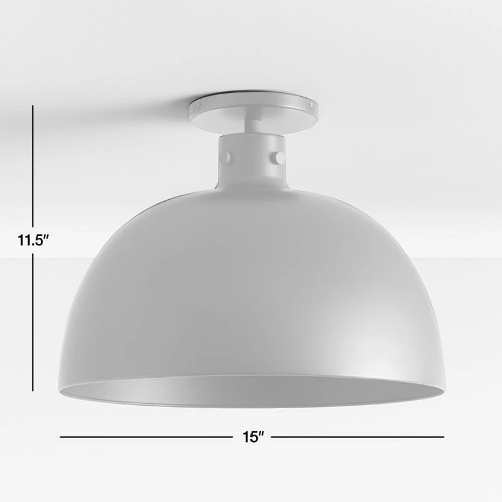 Dakota Black Flush Mount Light with Large Black Dome