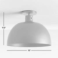Dakota Black Flush Mount Light with Large Black Dome