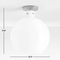 Dakota Chrome Flush Mount Light with Large Clear Glass Dome
