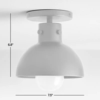 Dakota Chrome Flush Mount Light with Small Chrome Dome