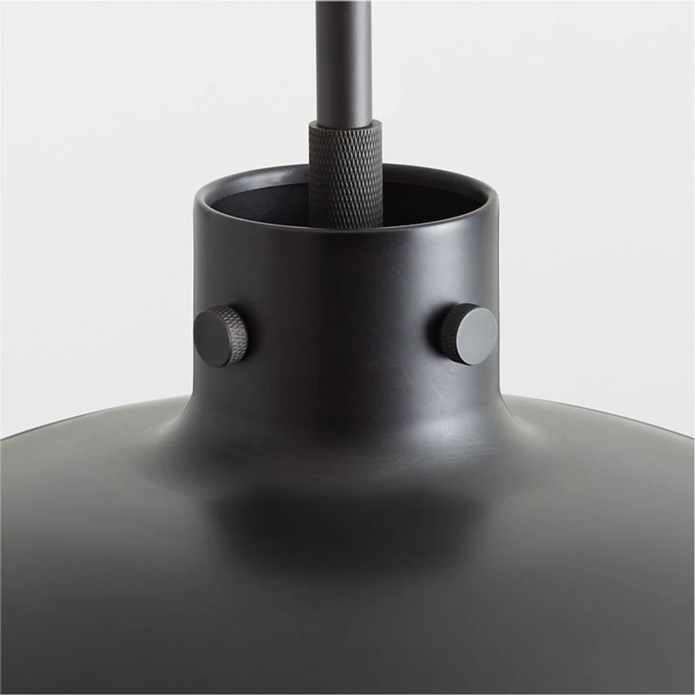 Dakota Black Pendant Light with Large Black Dome