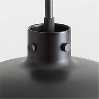 Dakota Black Pendant Light with Large Black Dome