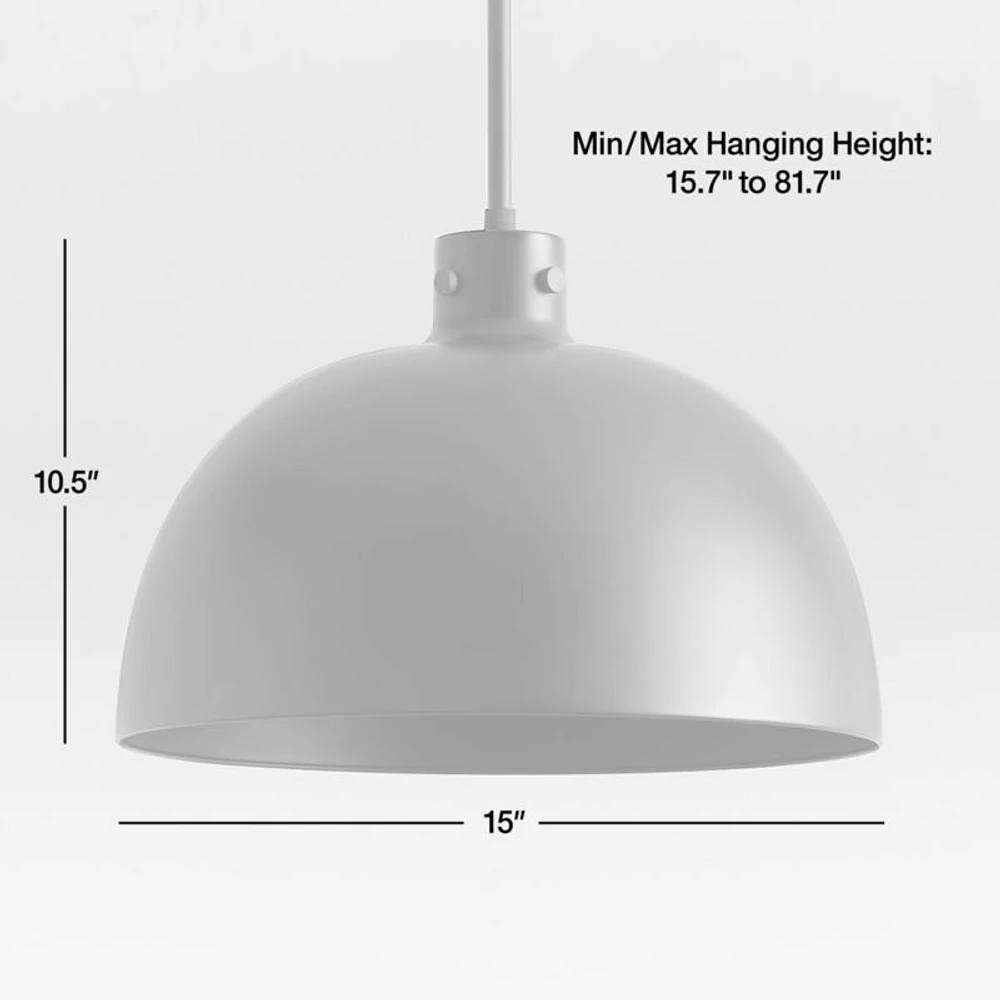 Dakota Black Pendant Light with Large Black Dome