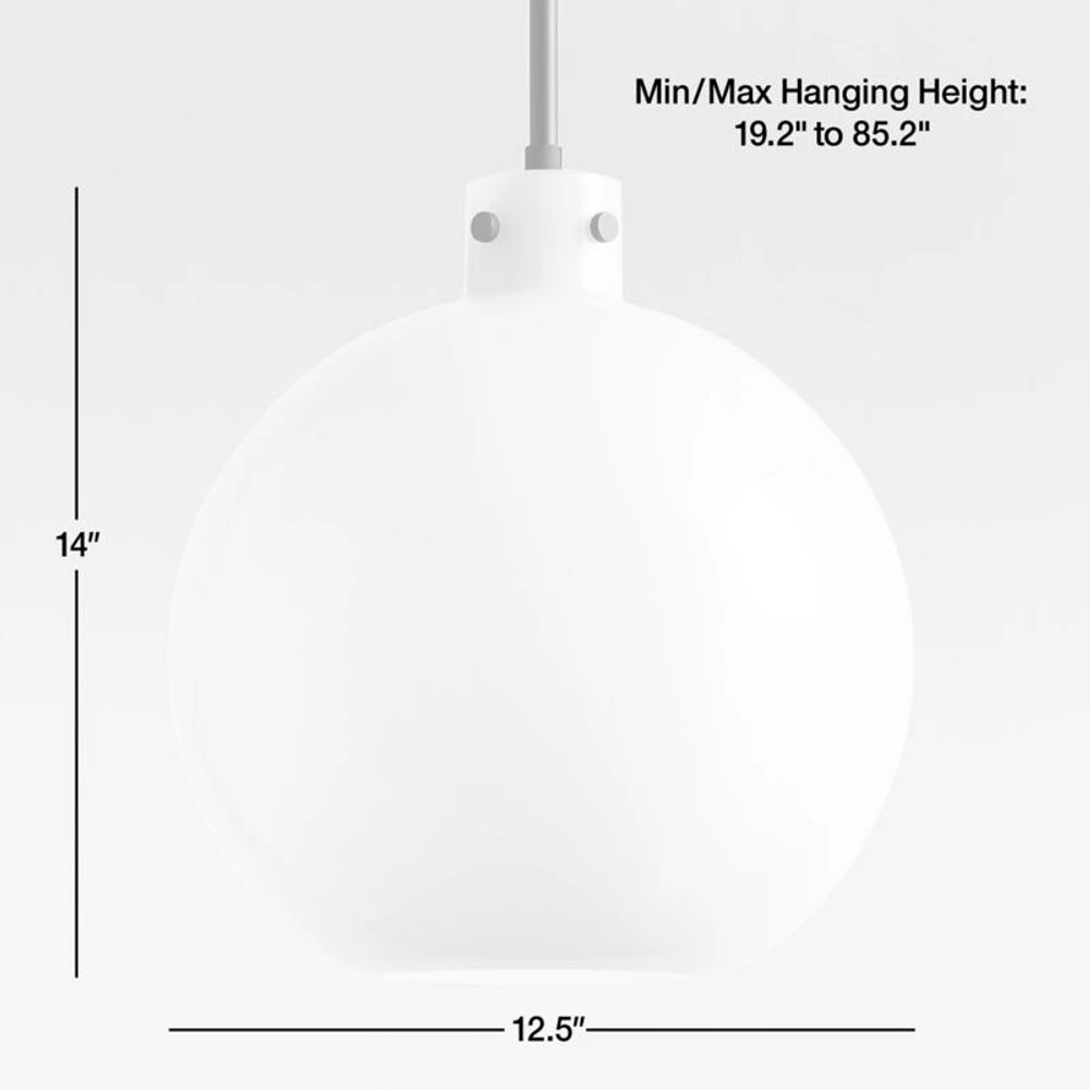 Dakota Chrome Pendant Light with Milk White Glass Globe