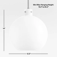 Dakota Chrome Pendant Light with Milk White Glass Globe
