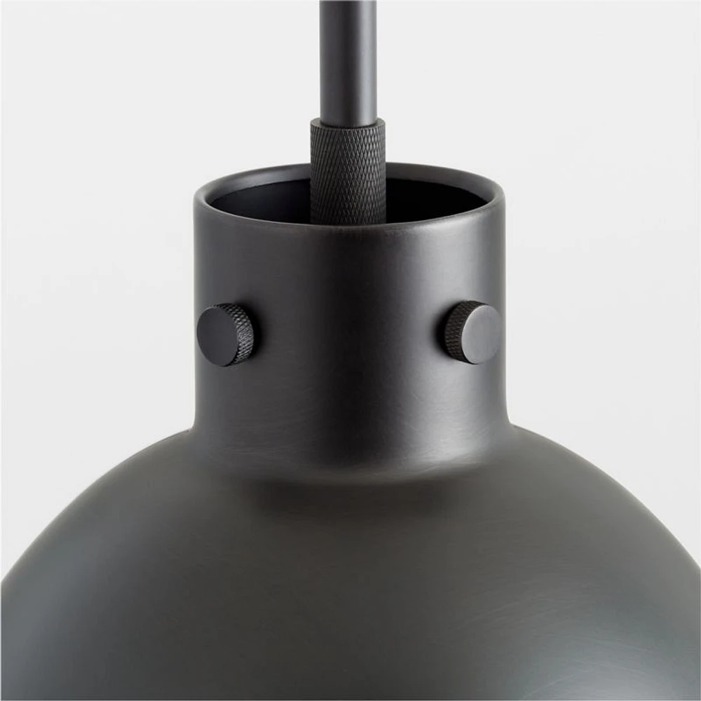 Dakota Black Pendant Light with Small Black Dome