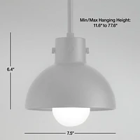 Dakota Black Pendant Light with Small Black Dome