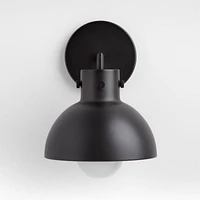 Dakota Black Sconce Light with Small Black Dome