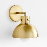 Dakota Brass Sconce Light with Small Brass Dome Set of 2