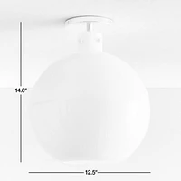 Dakota Chrome Flush Mount Light with Milk White Glass Globe