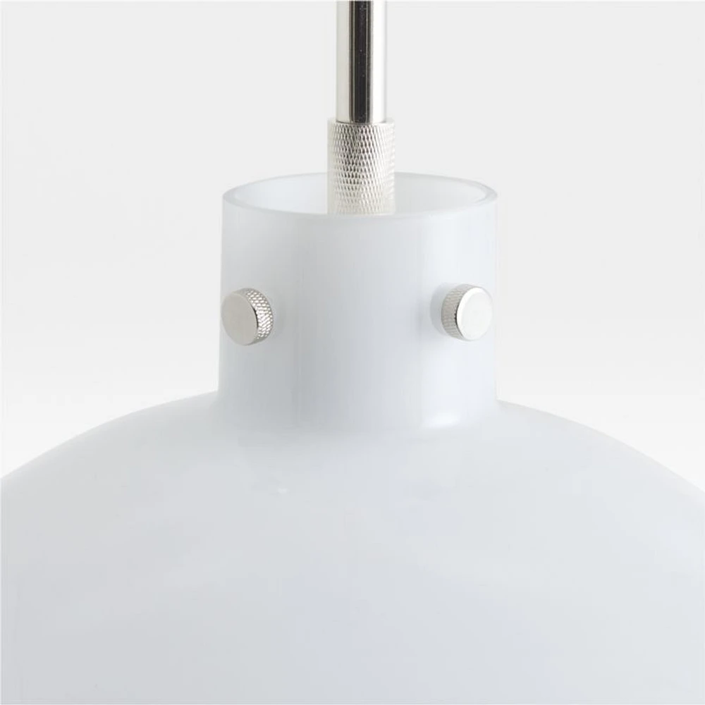 Dakota Chrome Pendant Light with Milk White Glass Globe