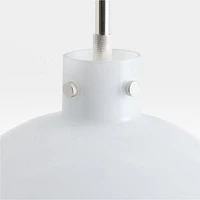 Dakota Chrome Pendant Light with Milk White Glass Globe