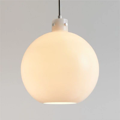 Dakota Chrome Pendant Light with Milk White Glass Globe
