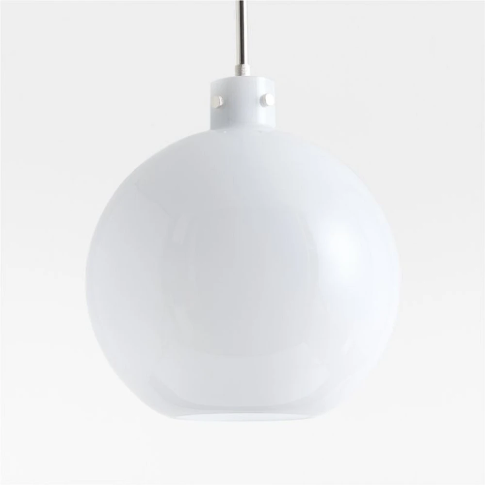 Dakota Chrome Pendant Light with Milk White Glass Globe