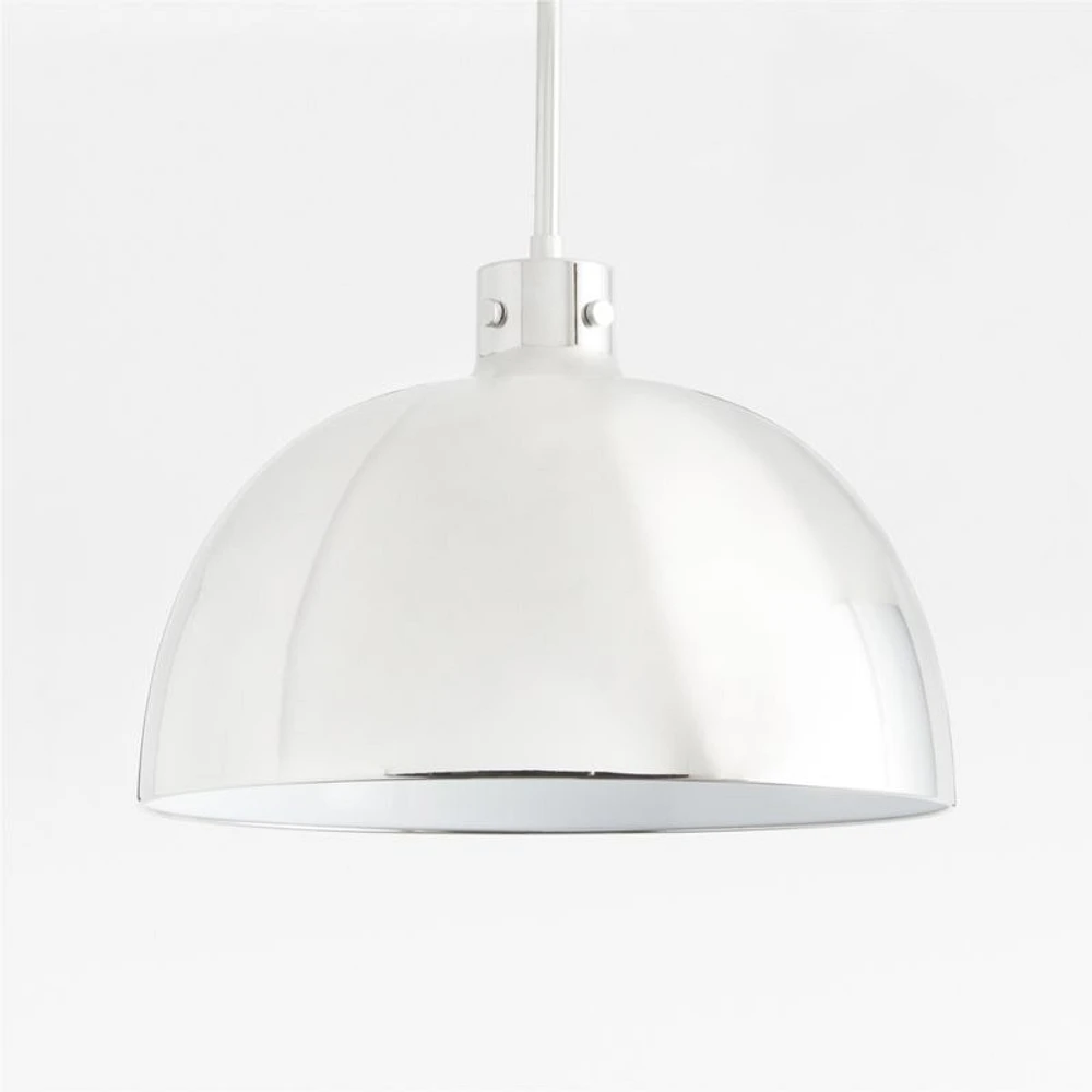 Dakota Chrome Pendant Light with Large Chrome Dome