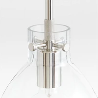 Dakota Chrome Pendant Light with Small Clear Glass Dome