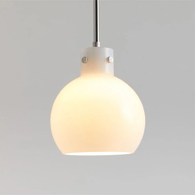 Dakota Chrome Pendant Light with Small Milk White Glass Globe