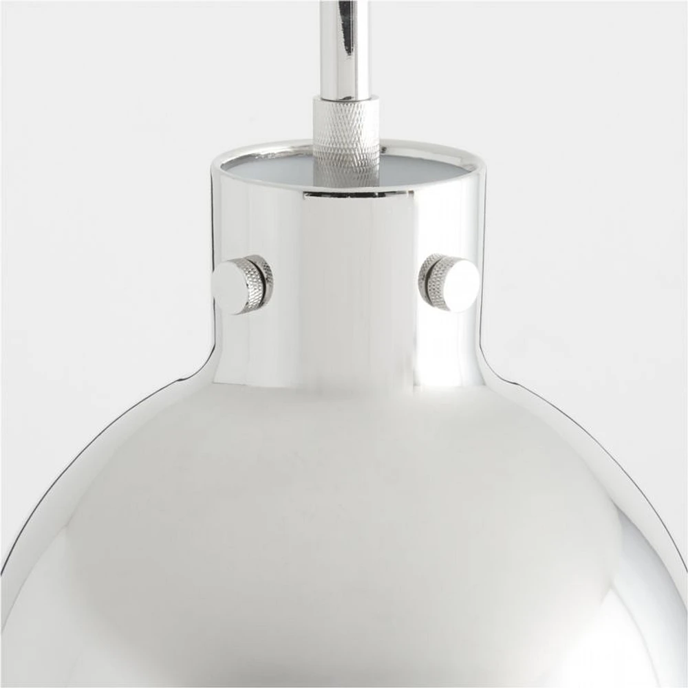 Dakota Chrome Pendant Light with Small Chrome Dome