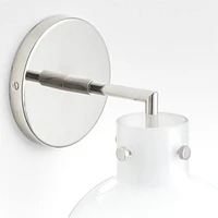 Dakota Chrome Sconce Light with Small Milk White Glass Globe