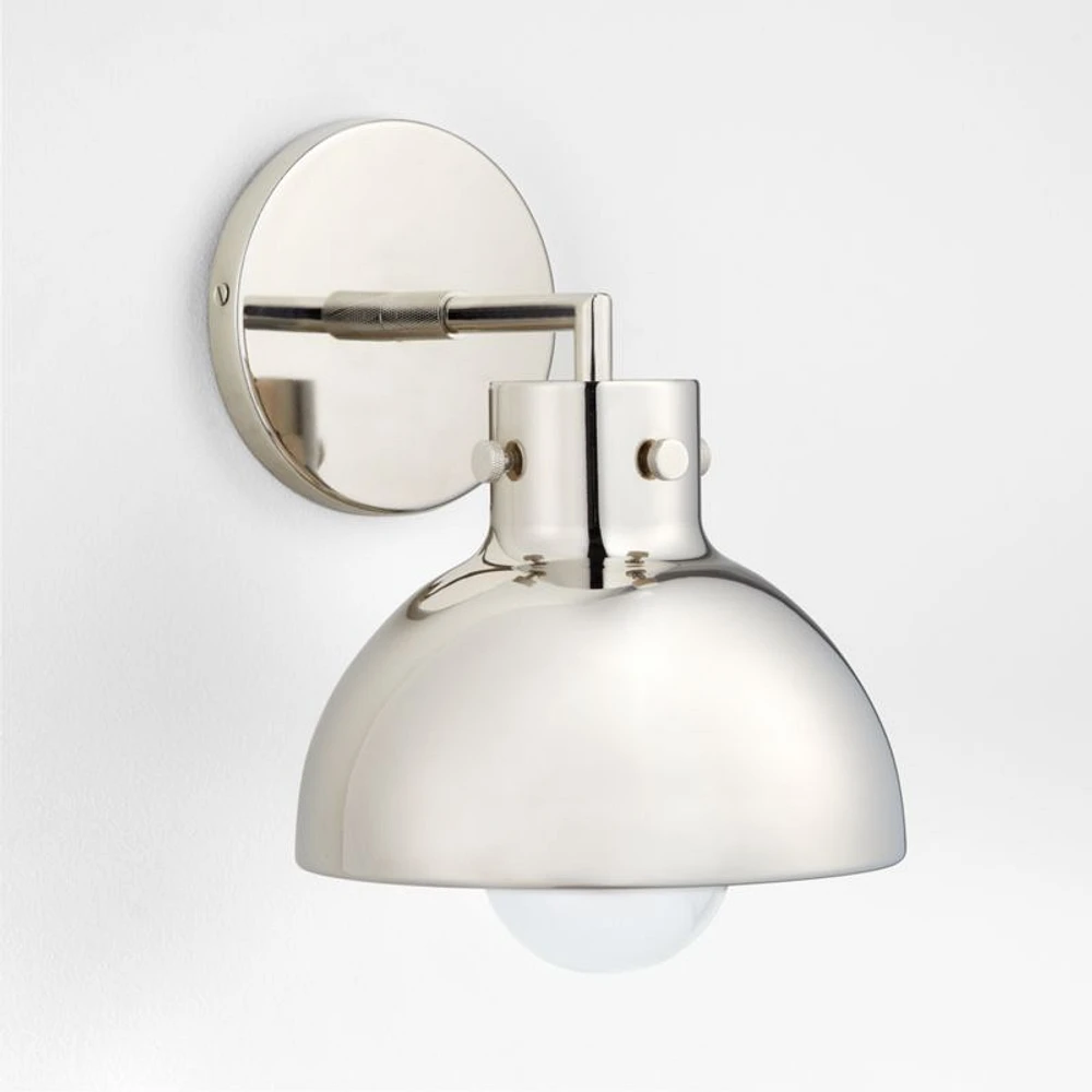 Dakota Chrome Sconce Light with Small Chrome Dome