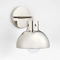 Dakota Chrome Sconce Light with Small Chrome Dome