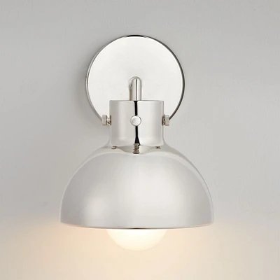 Dakota Chrome Sconce Light with Small Chrome Dome