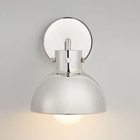 Dakota Chrome Sconce Light with Small Chrome Dome