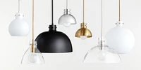 Dakota Brass Pendant Light with Large Milk Glass Globe