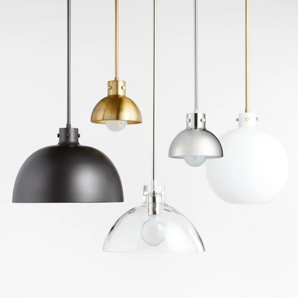 Dakota Black Pendant Light with Large Black Dome