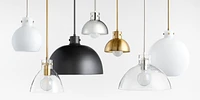 Dakota Black Pendant Light with Large Black Dome