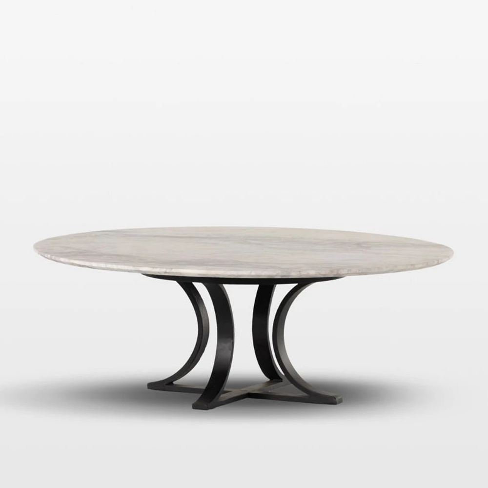 Damen Marble Coffee Table with Black Base