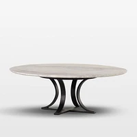 Damen Marble Coffee Table with Black Base